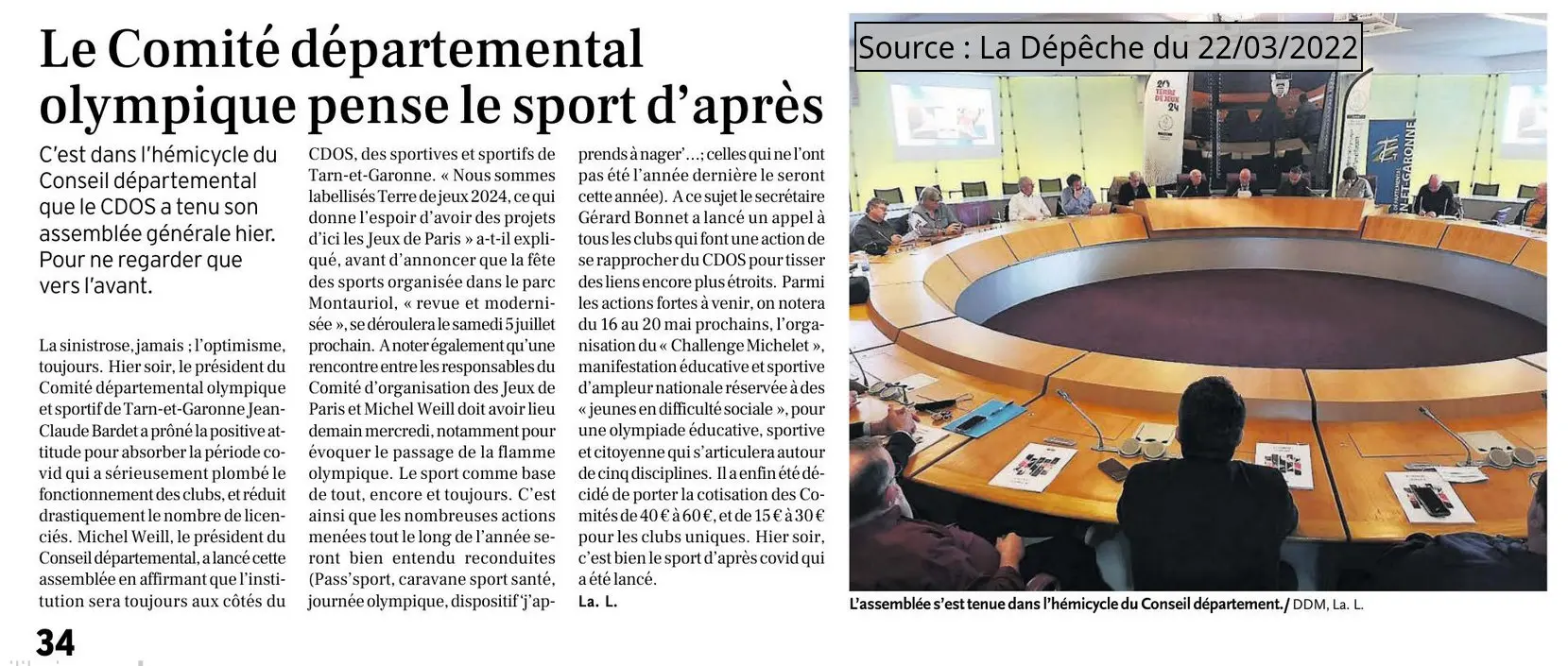 2022 03 22 article La Depeche AG CDOS