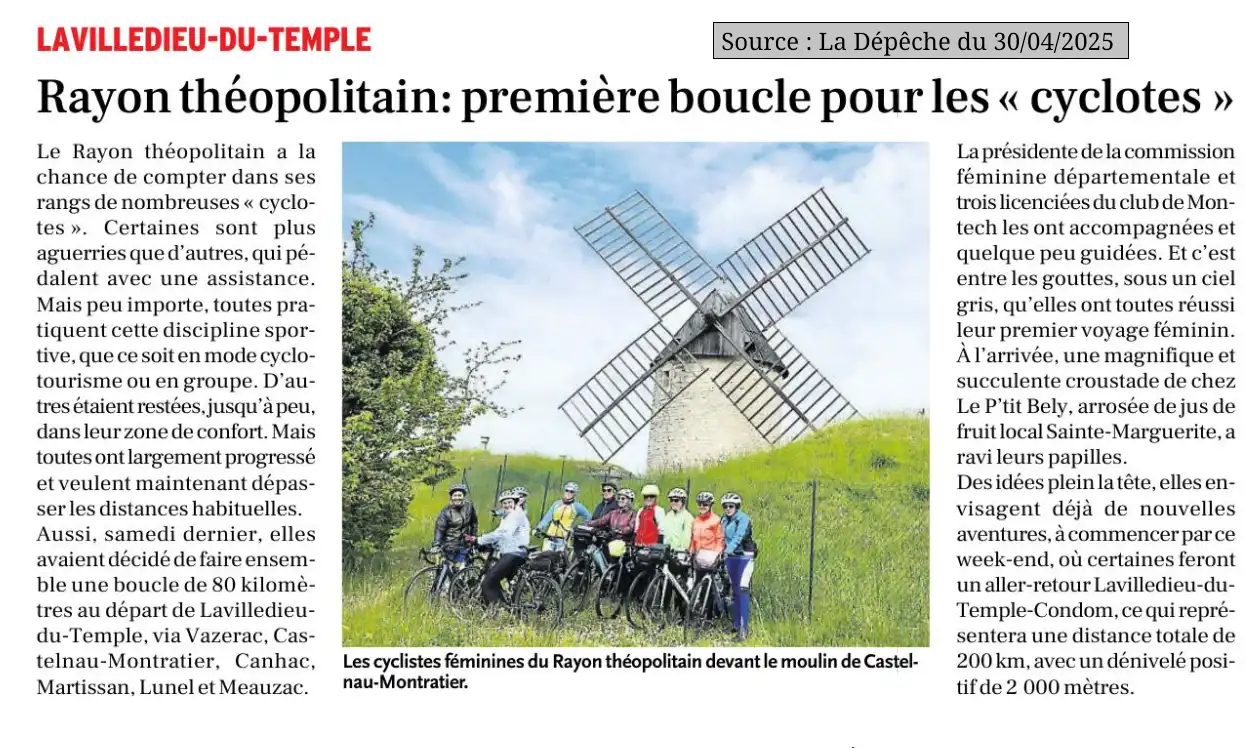2025 04 30 article presse rando des feminines du Rayon Theopolitain