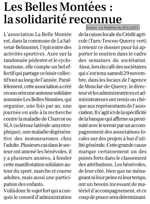 2025 12 05 article La Depeche Solidarite reconnue La Salvetat Belmontet 02