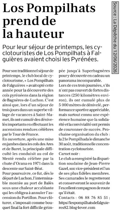 2026 06 12 article presse voyage Pompilhats Falguiere bas
